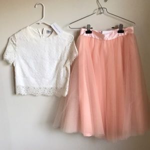 Space 46 boutique lace blouse and tulle skirt